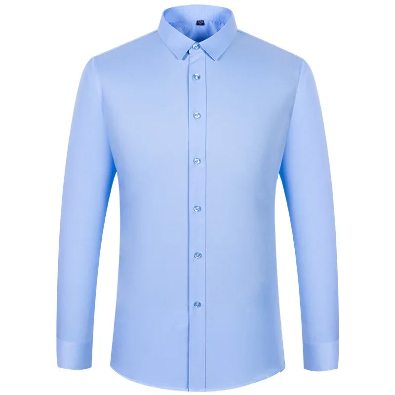 Chemise décontractée homme coupe slim à manches longues