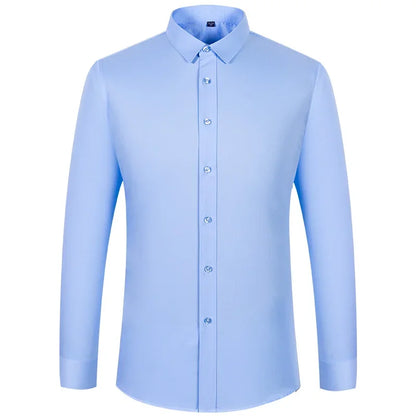 Chemise décontractée homme coupe slim à manches longues