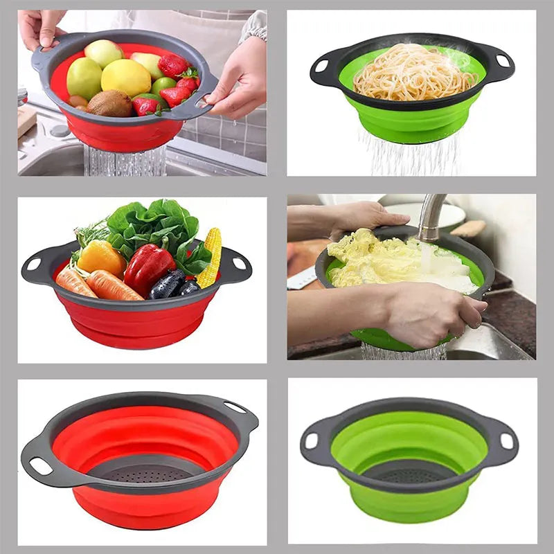 Silicone Round Collapsible Colander