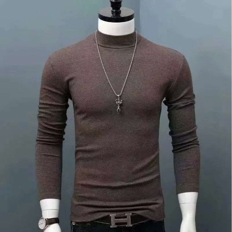 Men's Thin Cotton Turtleneck Underwer Warm Sweater