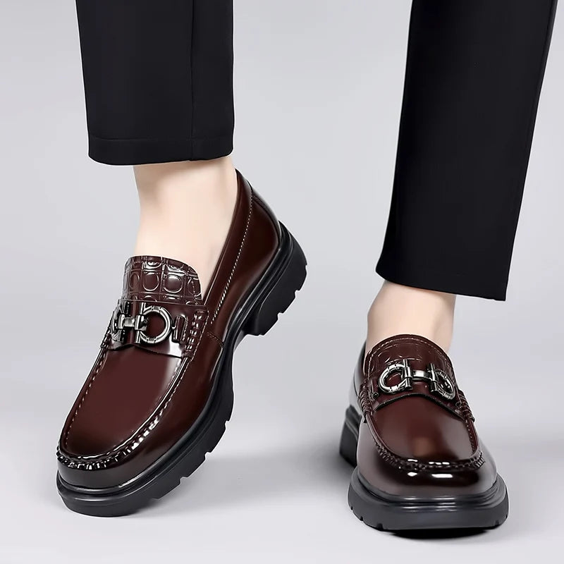 Chaussures formelles en cuir véritable pour hommes