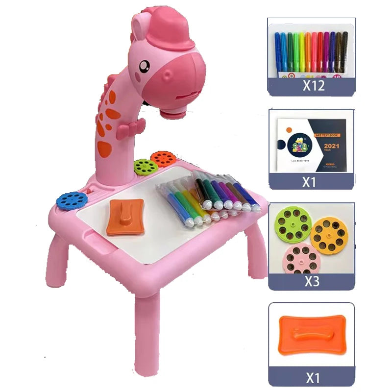 Children's LED Projector Drawing Table Educational Painting Set Learning Board Toy