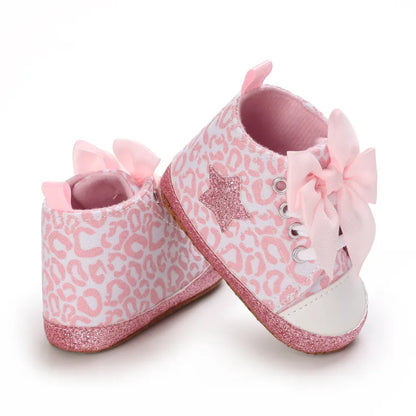 Prinzessinnen-Babyschuhe mit weicher Sohle in Rosa