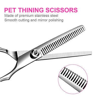 4pcs Dog Grooming Scissors with Safety Round Tip-Stainless Steel Set