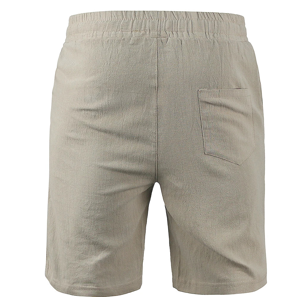 Men's Casual Cotton-Linen Drawstring Shorts