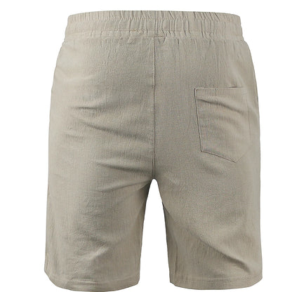 Men's Casual Cotton-Linen Drawstring Shorts