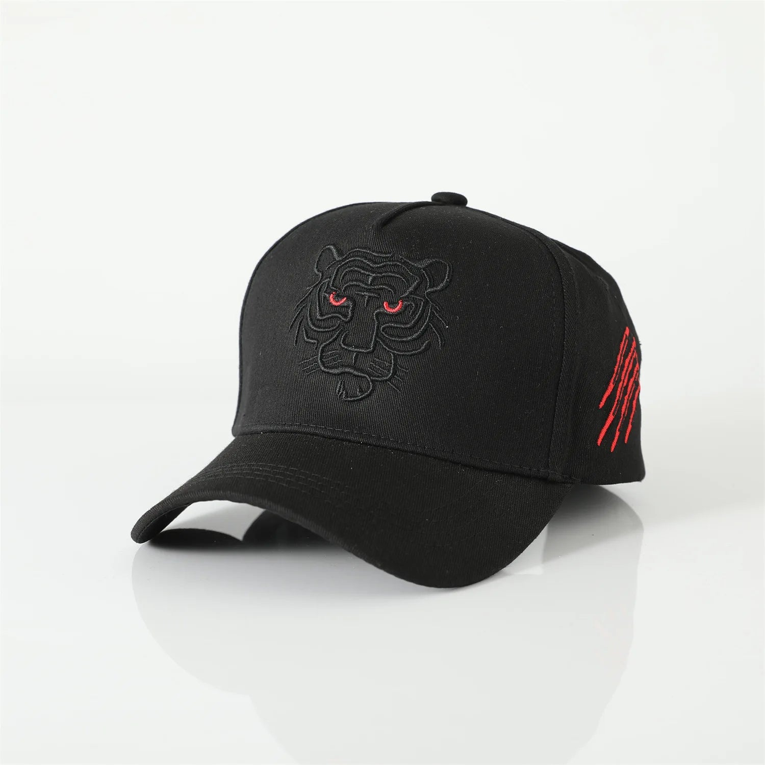 Baseballkappe mit Tigerstickerei – Unisex-Baumwoll-Snapback-Kappe