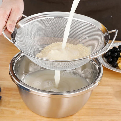 Flour Sieve Double Handle Stainless Steel Colander