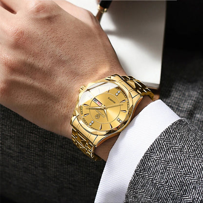 Herren-Armbanduhr, Business-Quarzuhr aus Edelstahl