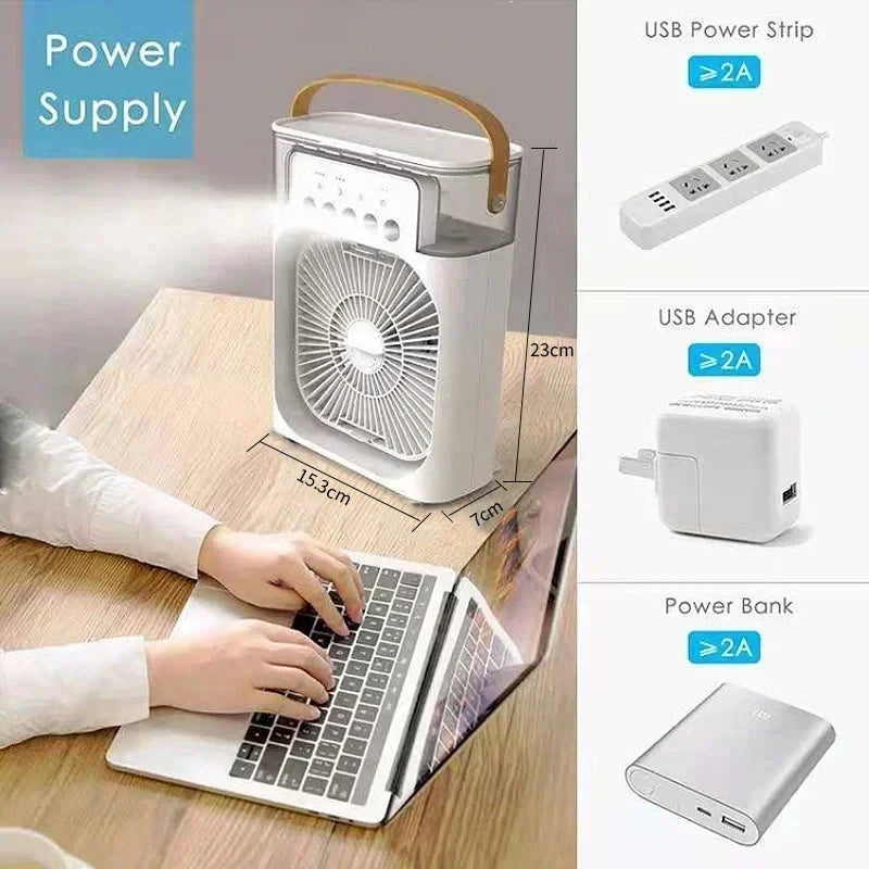 3 In 1 LED Light Household Small Air Cooler