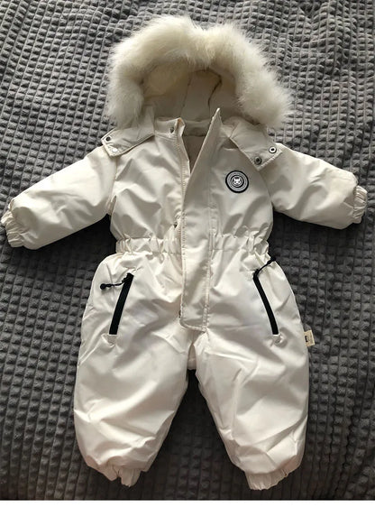 Cozy Winter Hooded Waterproof Jumpsuit for Babies