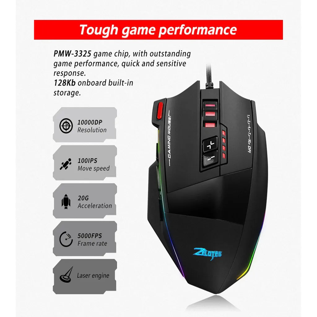 Redragon M913 Gaming-Maus, 16000 DPI, kabelgebunden, 2,4 GHz, kabellos, RGB, optische Gamer-Mäuse, 16 programmierbare Tasten 