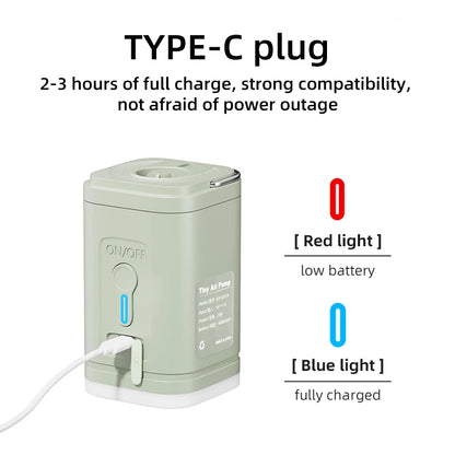 3-in-1 Electric Air Pump - Mini Wireless/USB Charging with Lights for Camping