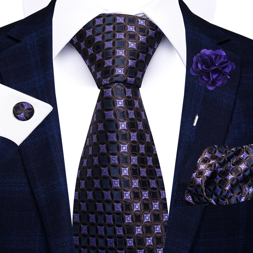 Men's Paisley Sky Blue Striped Silk Tie