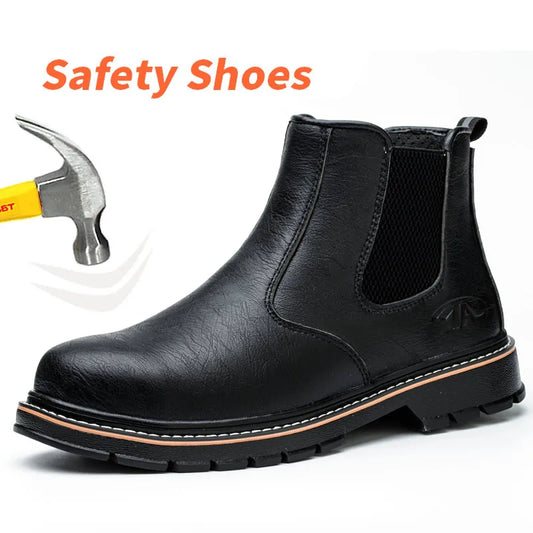 Men Work Boots - Anti Smashing Steel Toe Cap Security Boots