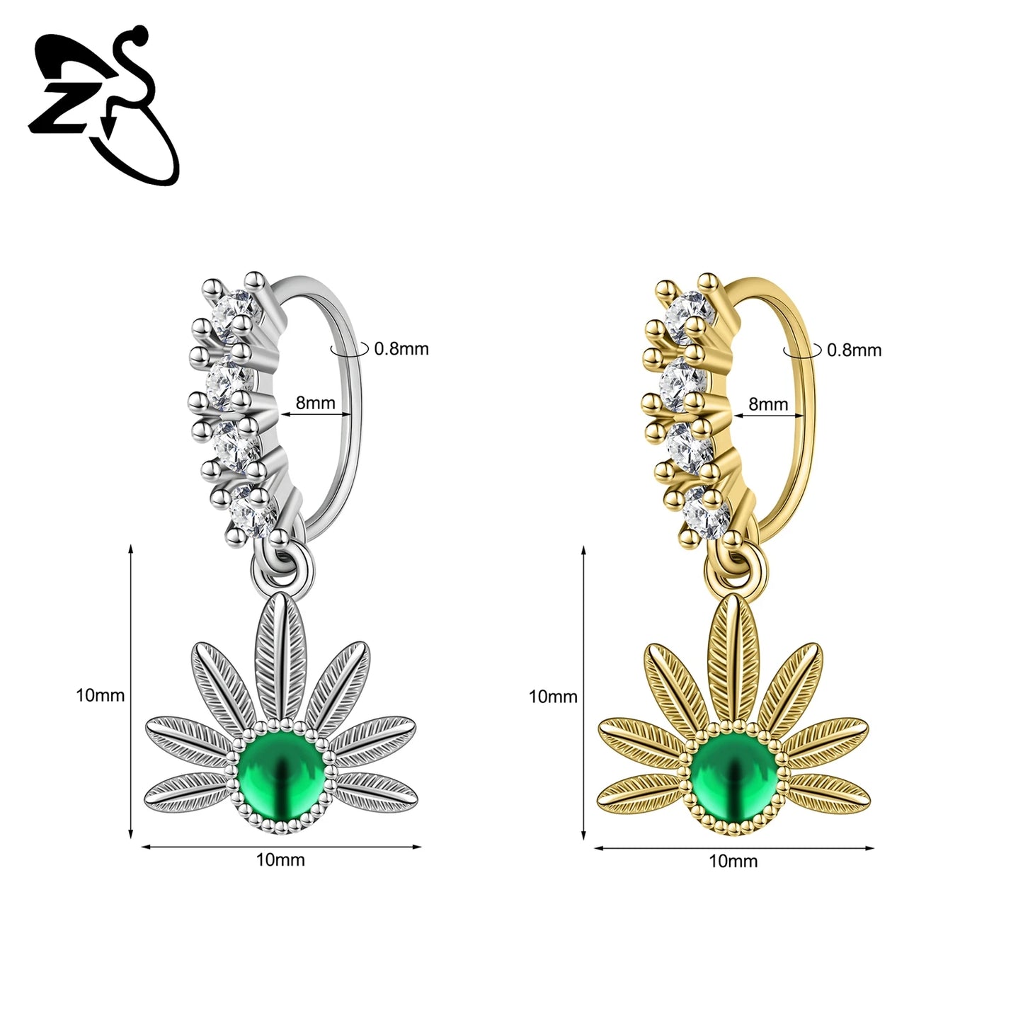 Hochwertige baumelnde Nasenringe mit CZ-Herzen für Frauen