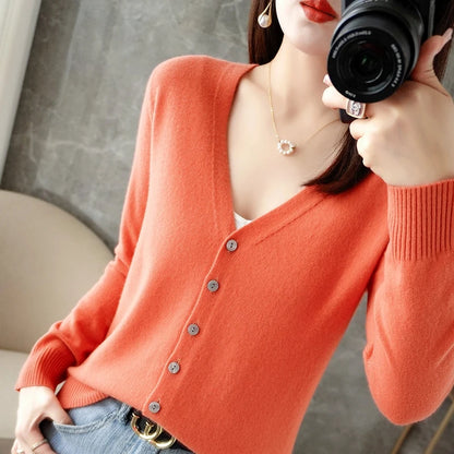 V-Neck Loose Sweater Cardigan