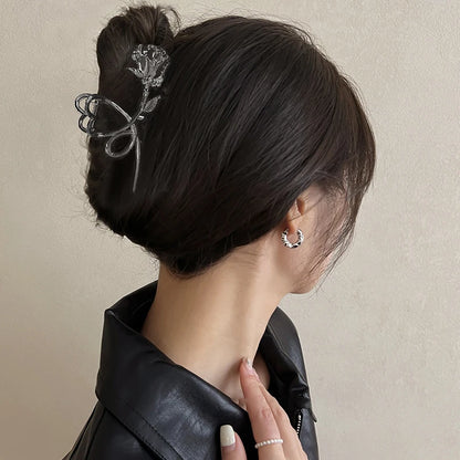 Rose Vintage Hair Claws Clips - Metal Flowers Hair Accessories