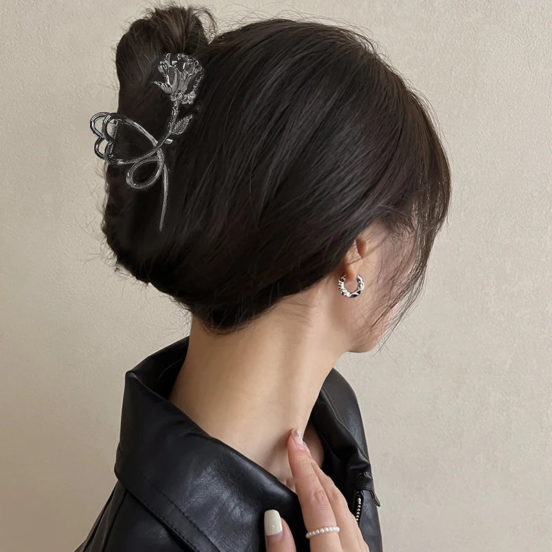 Pinces à cheveux vintage Rose - Accessoires pour cheveux fleurs en métal