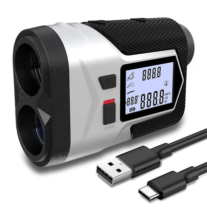 Golf-Laser-Entfernungsmesser mit Neigungskompensation, Fahnenmastverriegelung, Vibrationsfunktion und USB-C-Ladefunktion