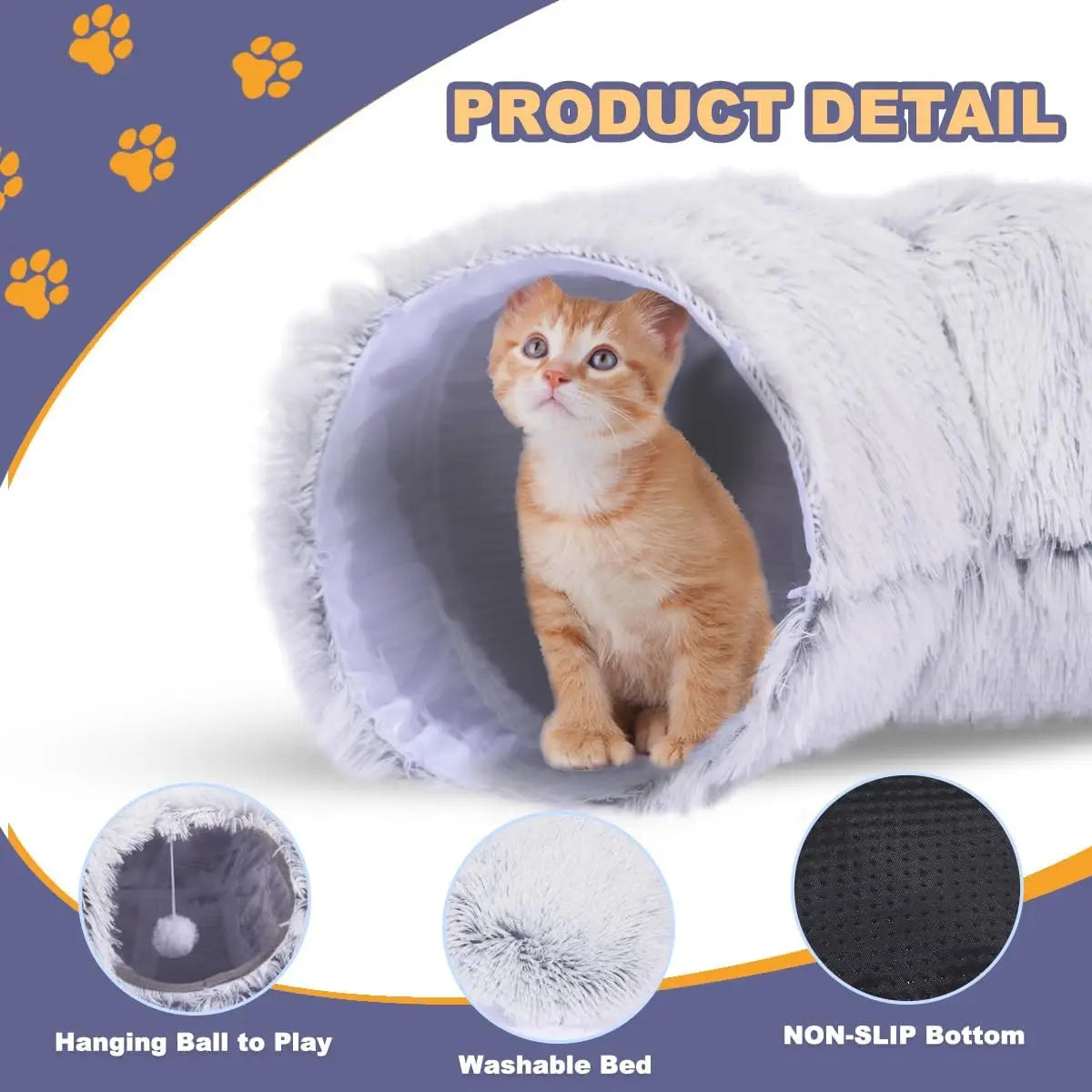 Multifunktionales Plüsch-Donut-Tunnel-Katzenbett 