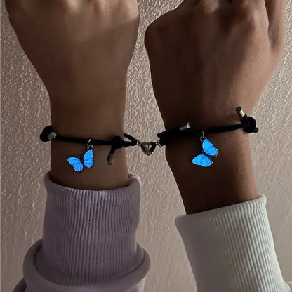 Bracelets magnétiques pour couples en corde tressée à la main