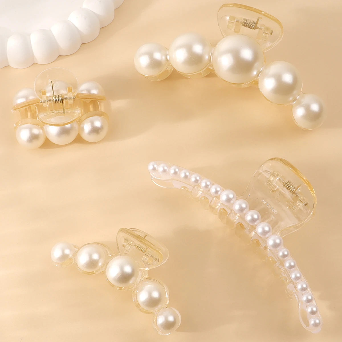 Crystal Pearls Beads Hair Clips