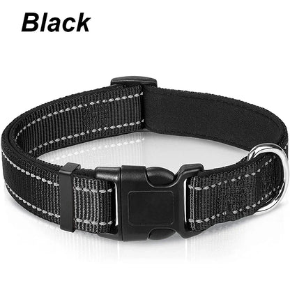 Adjustable Reflective Free Engraved Padded Dog Collars