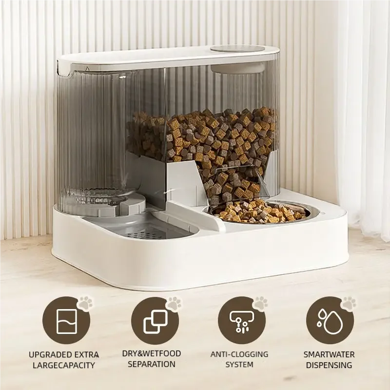 2-in-1 Automatic Pet Stainless Steel Double Bowl