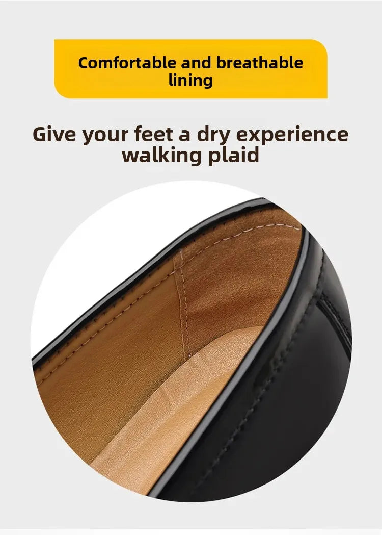 Mocassins à enfiler en cuir italien pour hommes