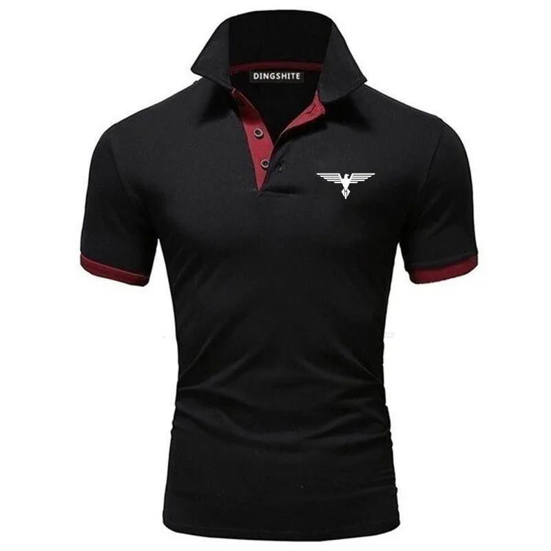 Besticktes, einfarbiges, schmal geschnittenes Polo-Golfshirt für Herren