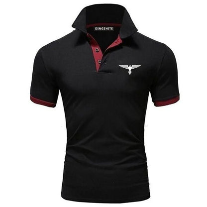 Besticktes, einfarbiges, schmal geschnittenes Polo-Golfshirt für Herren