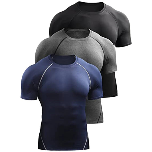 Men’s Compression T-Shirt – Quick Dry Athletic Gym Workout Shirt Elastic Running Sportswear