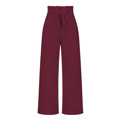 Women's Wide Leg Y2k Trousers - Elastic Waist Long Pants