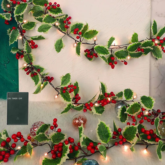 Berry Holly Christmas Garland & Wreath