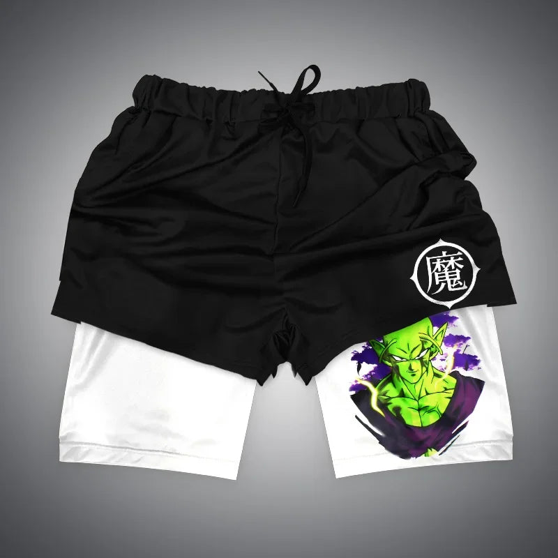 Dragon Ball & One Piece Anime Print Gym Shorts