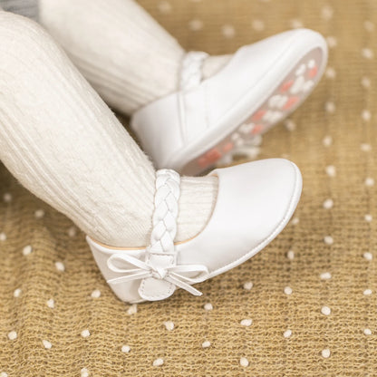 Woven Belt PU Leather Baby Girl Shoes