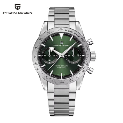 Pilot Sports Chronograph Watch for Men – Stainless Steel Quartz Waterproof Wristwatch