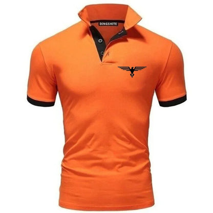 Besticktes, einfarbiges, schmal geschnittenes Polo-Golfshirt für Herren