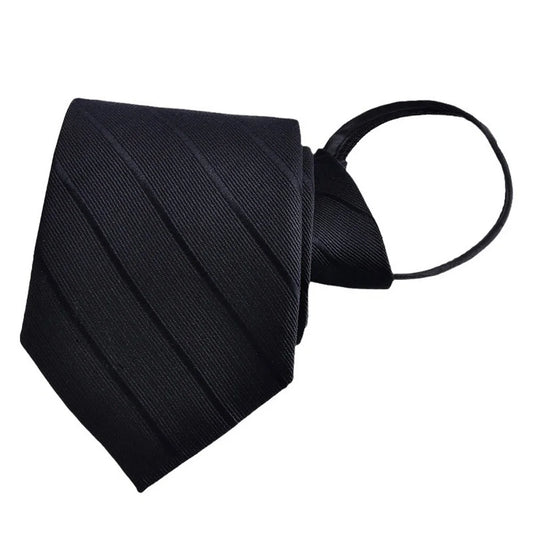 Men's 8CM Striped Business Zipper Tie