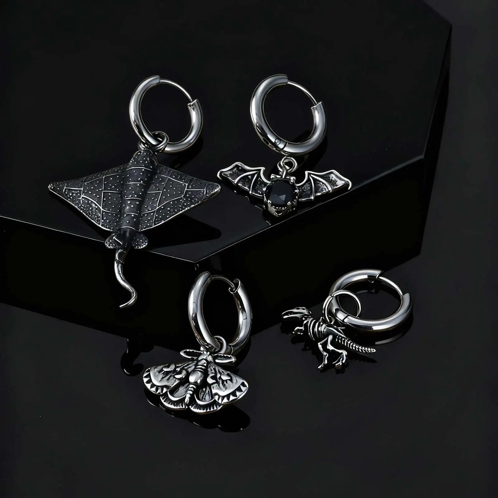Herren-Ohrstecker-Set aus Edelstahl