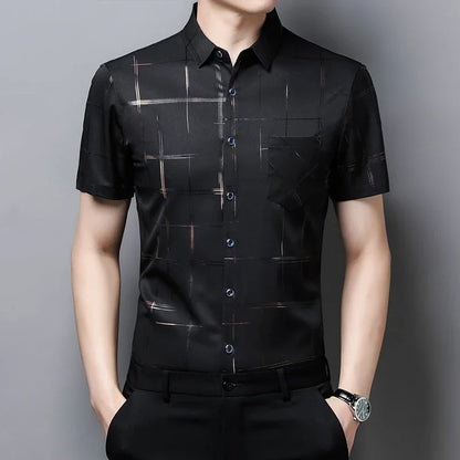 Men's Short Sleeve No Iron Wrinkle Resistant Shirt