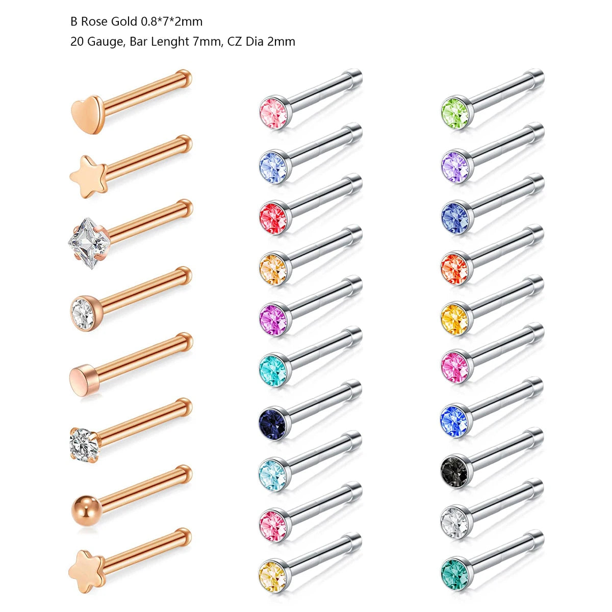 Stainless Steel Small Nose Rings