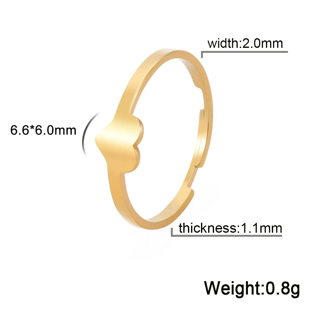 Bagues de couple en acier inoxydable en forme de cœur et de papillon – Bagues d'amour assorties