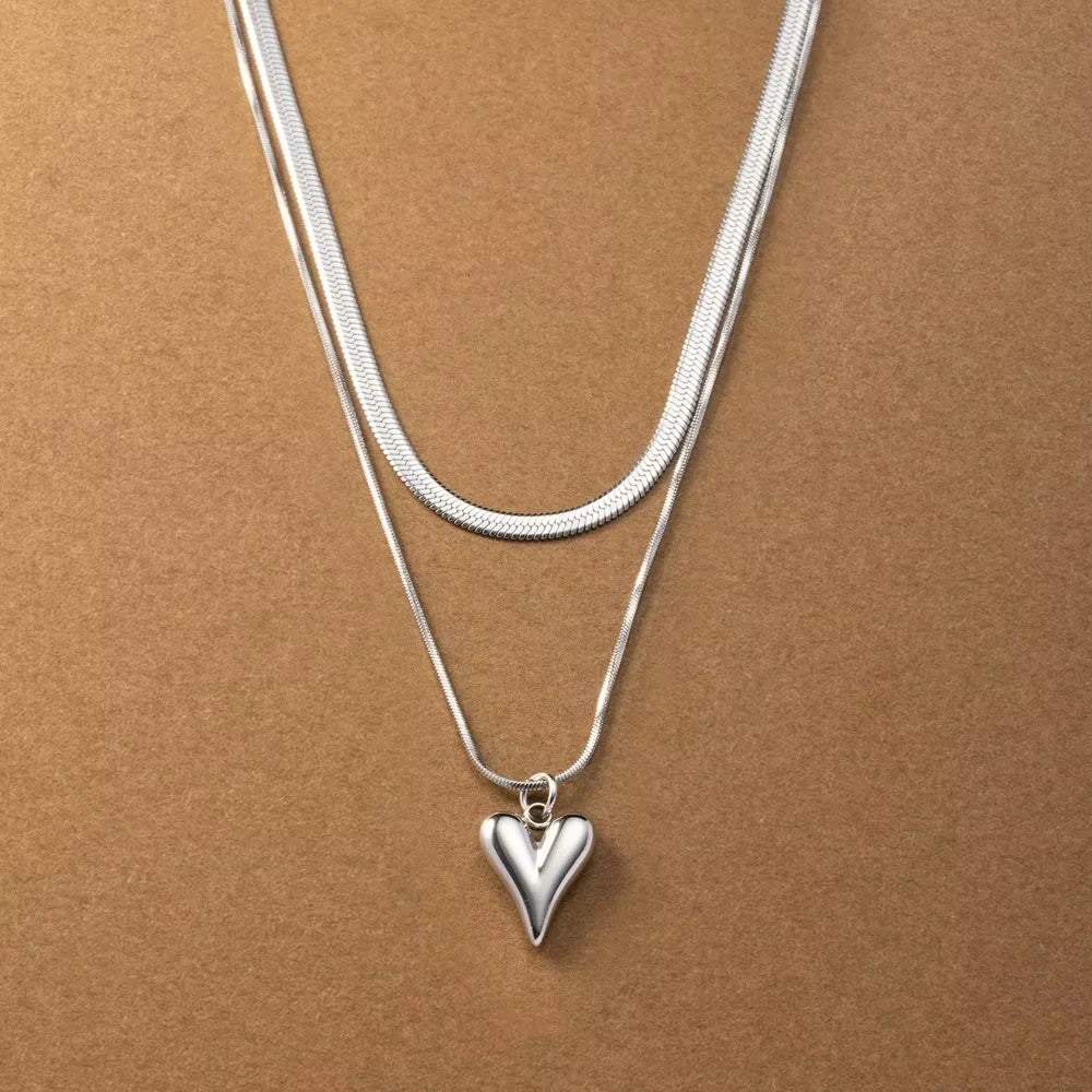 Women's Stainless Steel Pendant Drop Chain Necklace