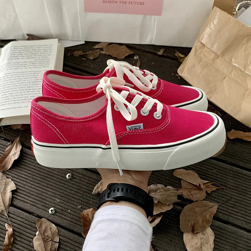 Frühling Candy Color Classic Plateau Canvas Schuhe Damen Sneakers