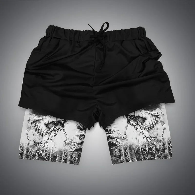 Dragon Ball & One Piece Anime Print Gym Shorts