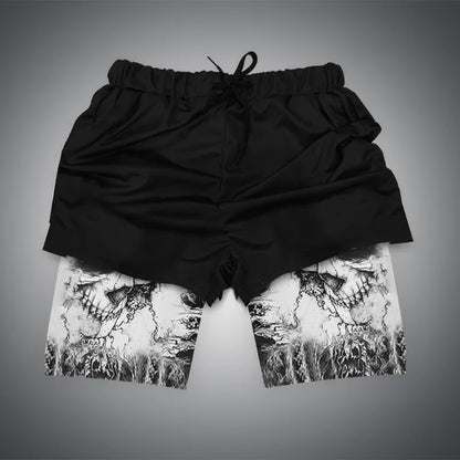 Dragon Ball & One Piece Anime Print Gym Shorts