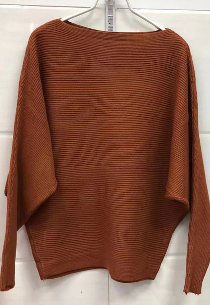 Gestreifter Damen-Strickpullover – Locker geschnittener, lässiger Langarm-Winterpullover