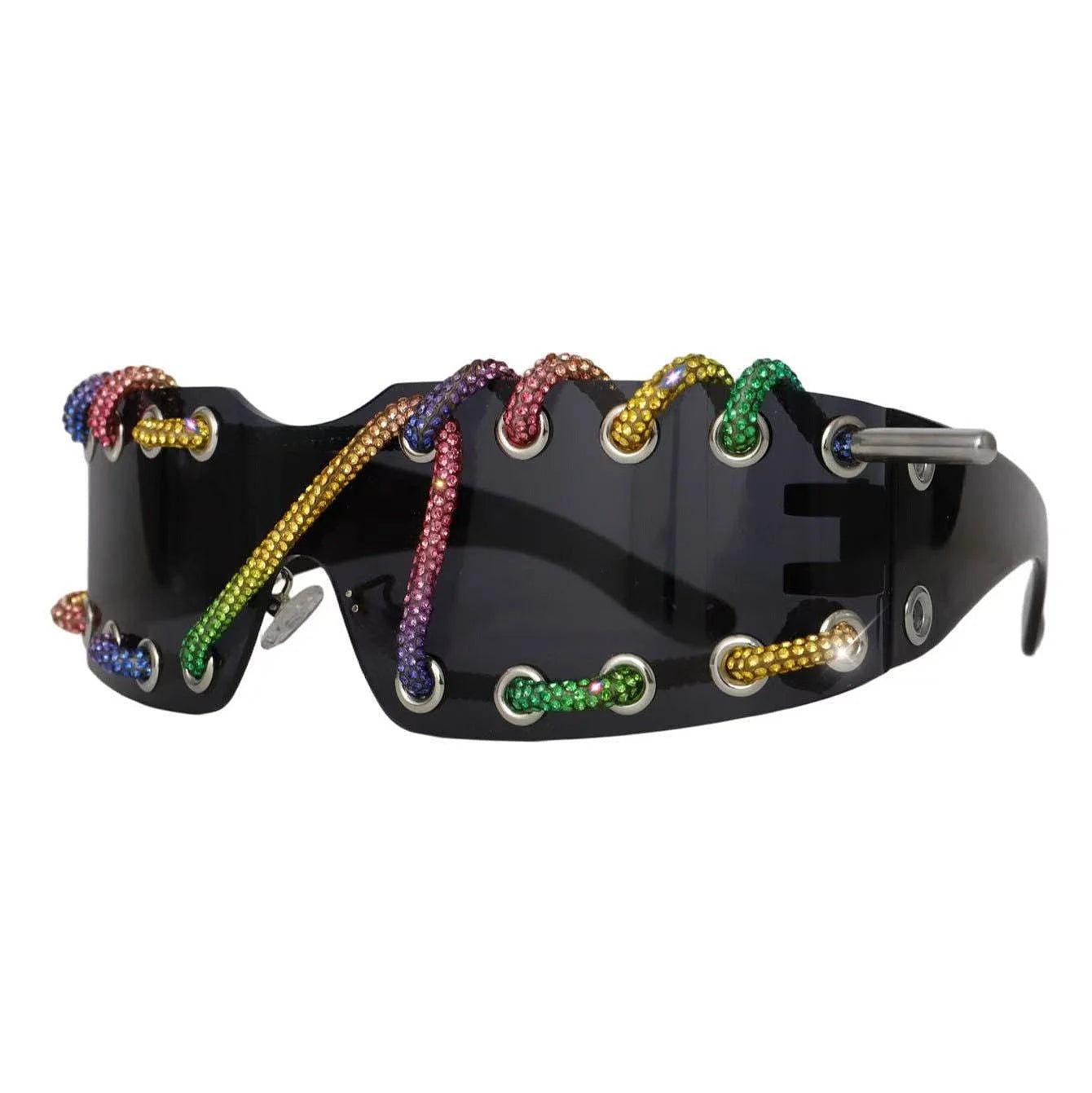 Women's Crystal Chain Designer Punk Y2k Sunglasses
